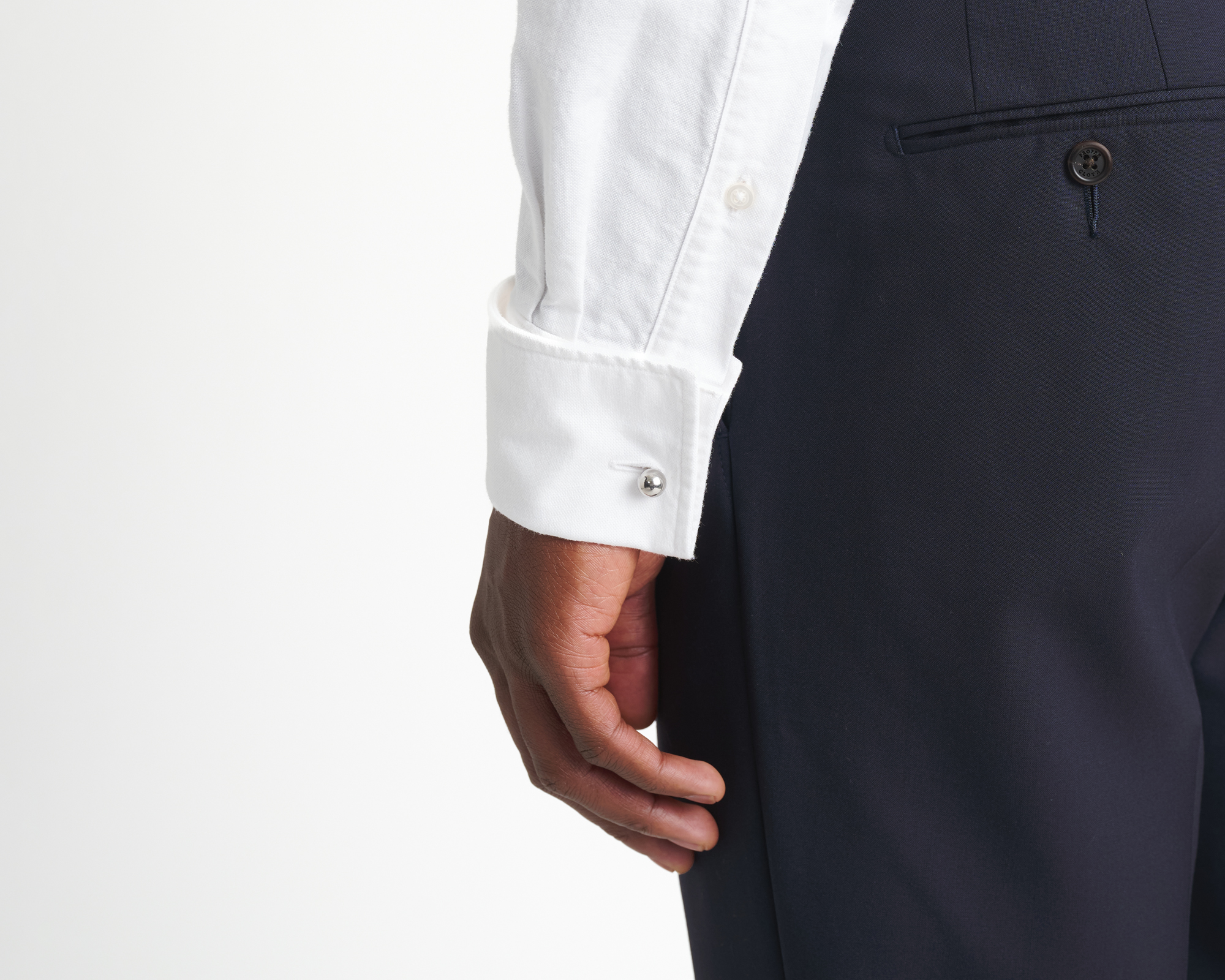 formal french cuff dress shirt reviews The White Fine Twill French Cuff Dress Shirt – Ledbury main image 1