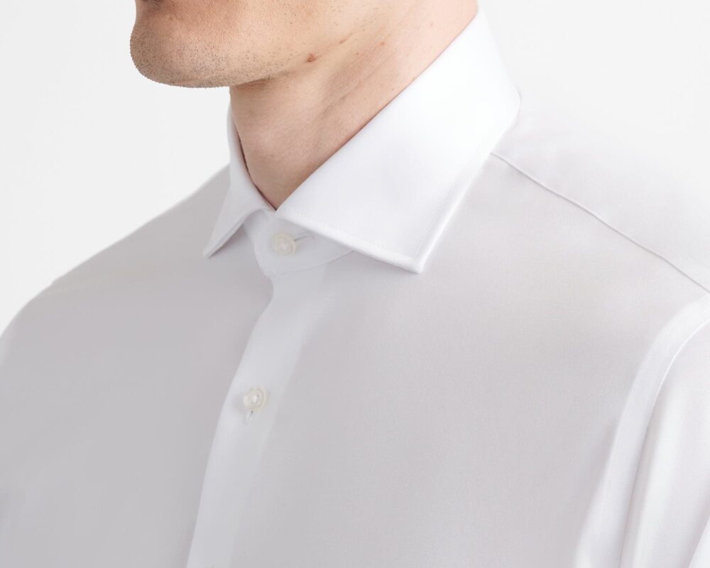 how should collar fit dress shirt goTIELESS Ultimate Dress Shirt (White)